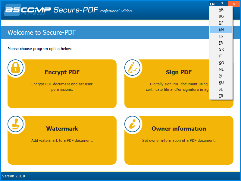 ASCOMP Secure-PDF(PDF文件加密软件) Pro v2.010 便携版-微分享自媒体驿站